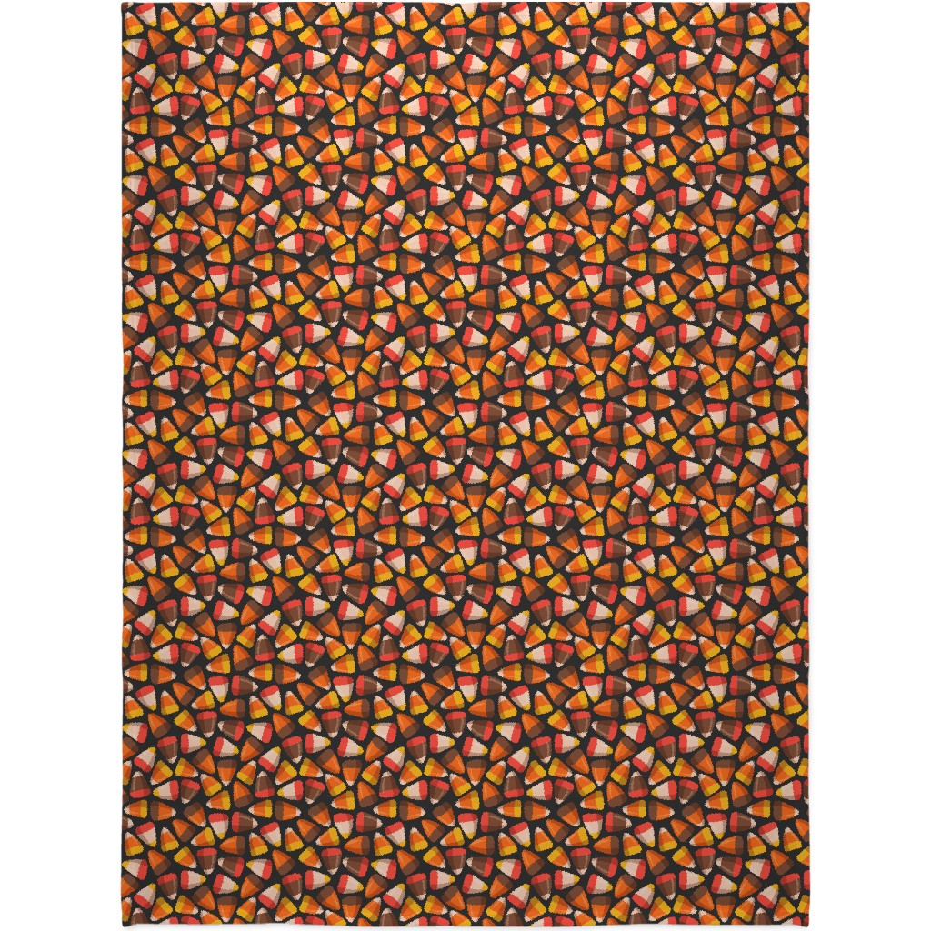 Candy Corn - Midnight Blanket, Fleece, 60x80, Orange