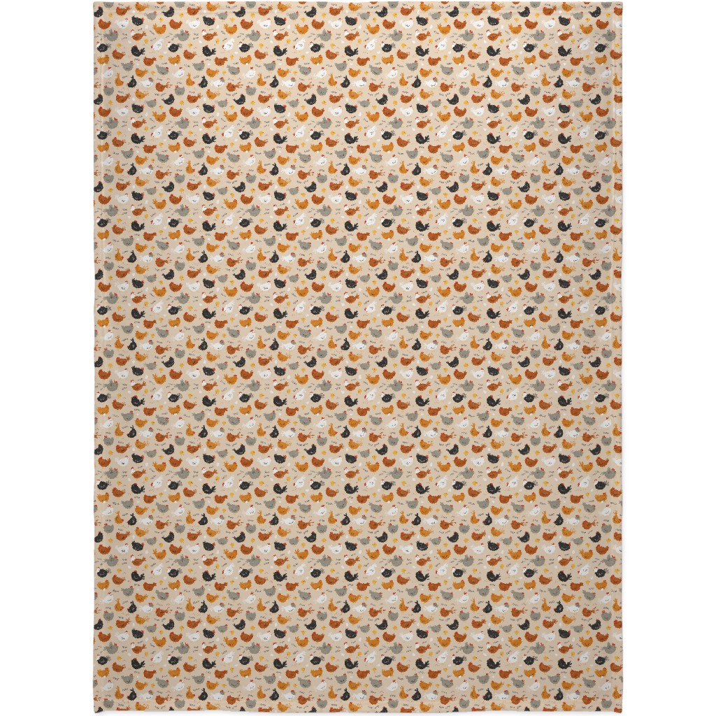 Hens - Brown Blanket, Fleece, 60x80, Beige
