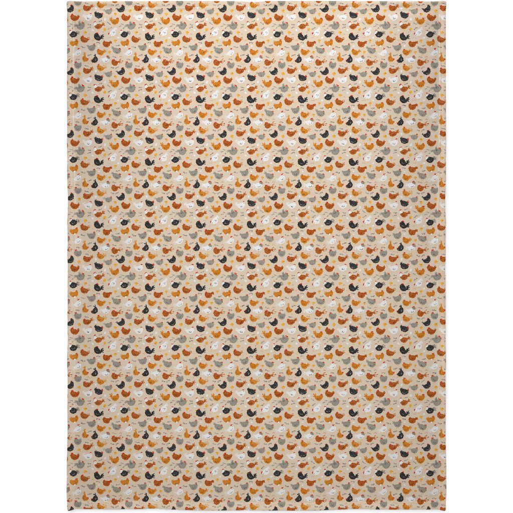 Hens - Brown Blanket, Fleece, 60x80, Beige, Pearl