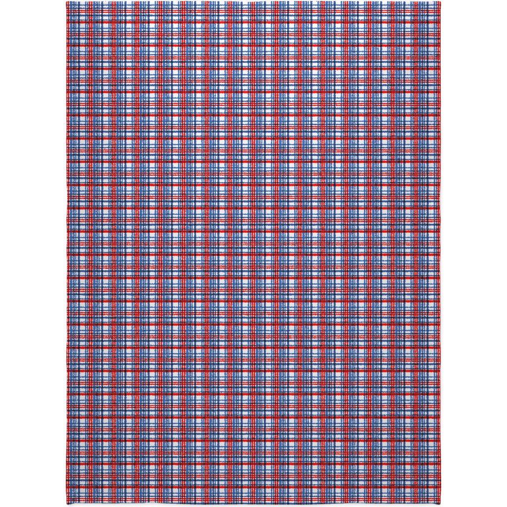 Intricate Plaid Blanket, Fleece, 60x80, Blue