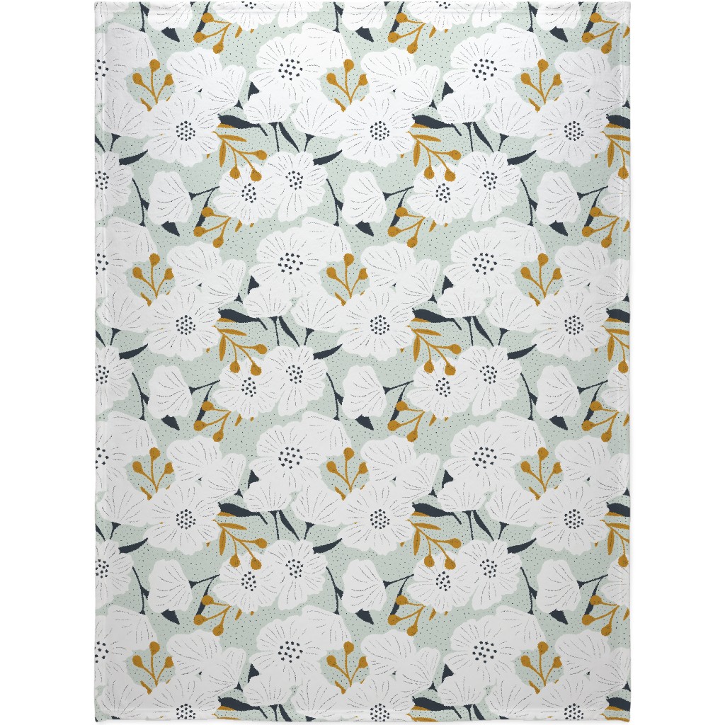 Beulah - Pale Blue Blanket, Fleece, 60x80, Blue, True Blue