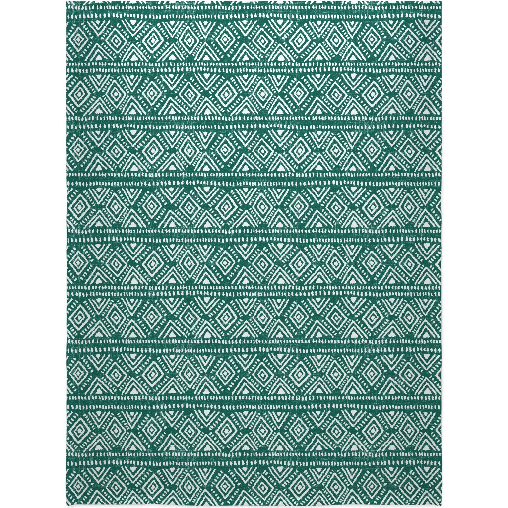 Abstract Diamond Blanket, Fleece, 60x80, Green, Lake