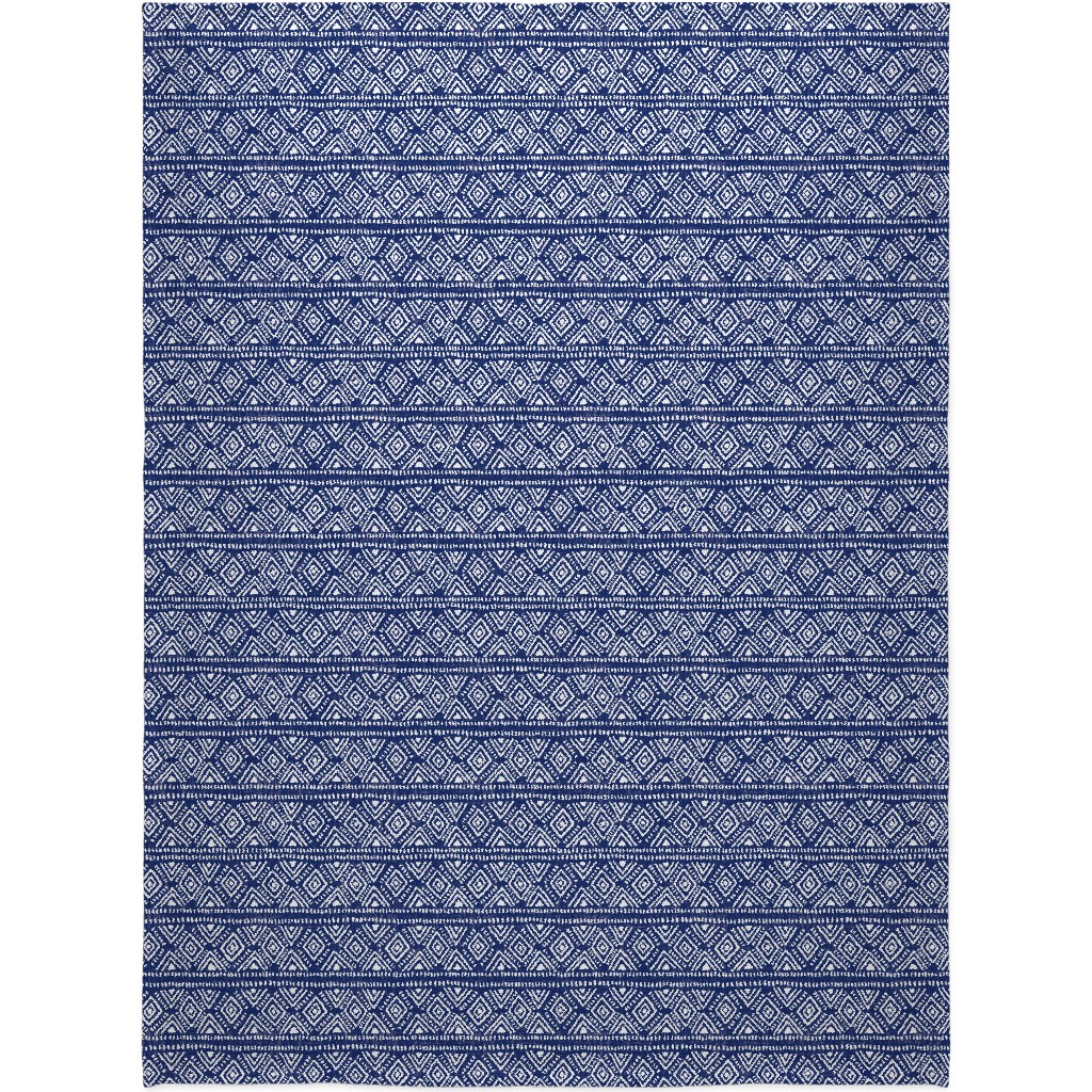 Abstract Diamonds - Navy Blanket, Fleece, 60x80, Blue, True Blue