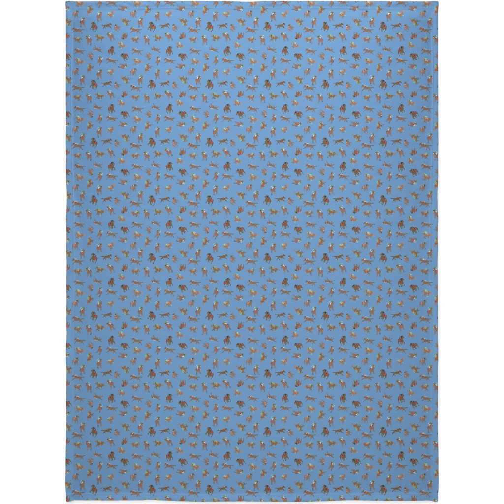 Horses Running Blanket, Fleece, 60x80, Blue