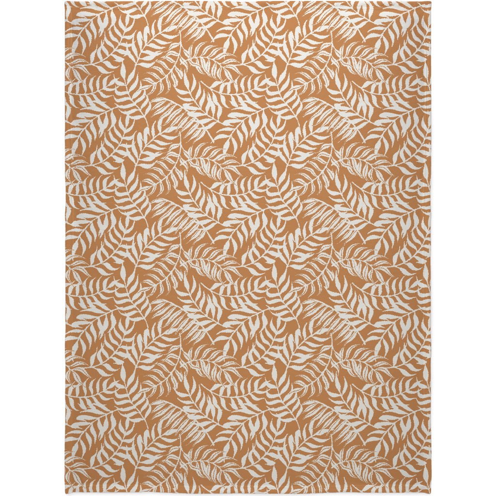 Moving Palms Blanket, Fleece, 60x80, Orange, Pueblo
