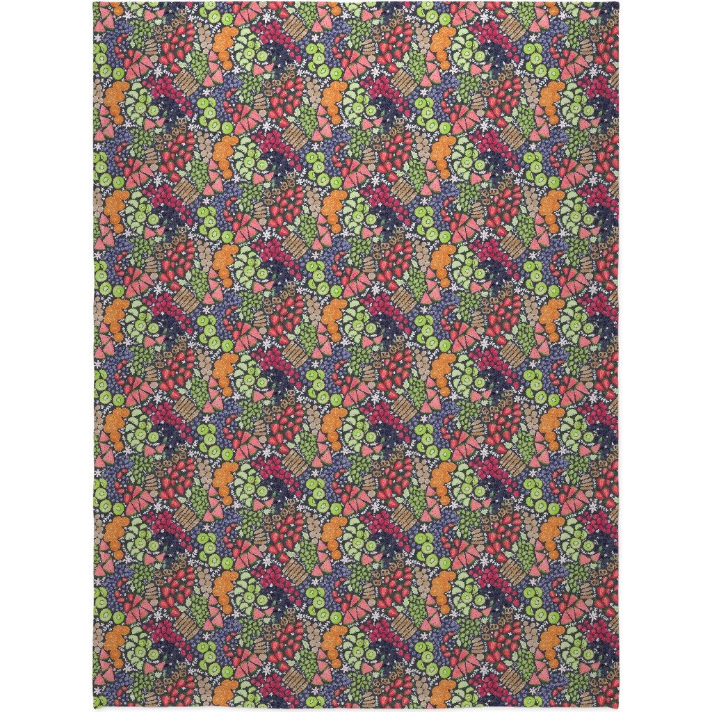 Fruity Medley Picnic Blanket, Fleece, 60x80, Multicolor