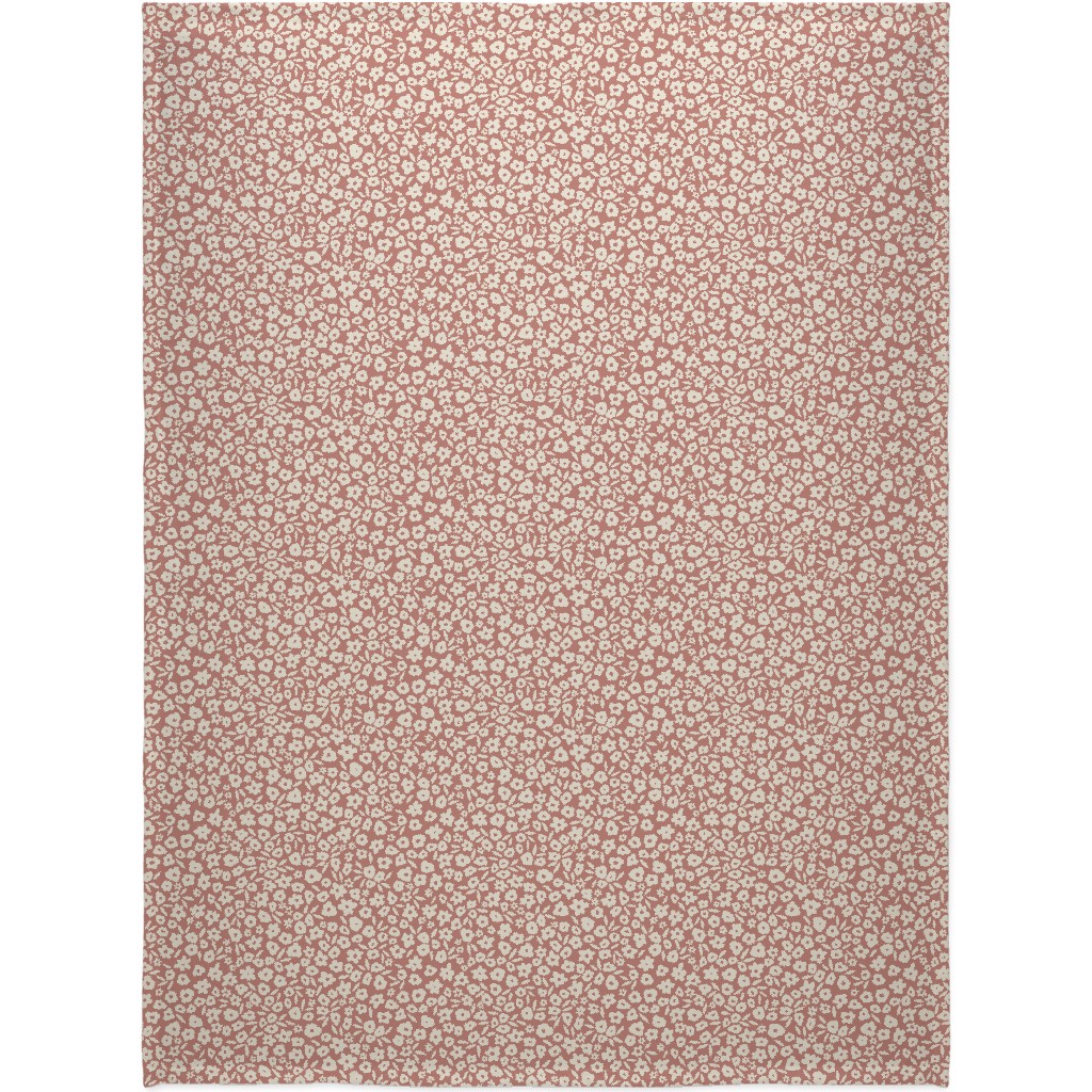 Flower Field on Cameo Rose Blanket, Fleece, 60x80, Pink