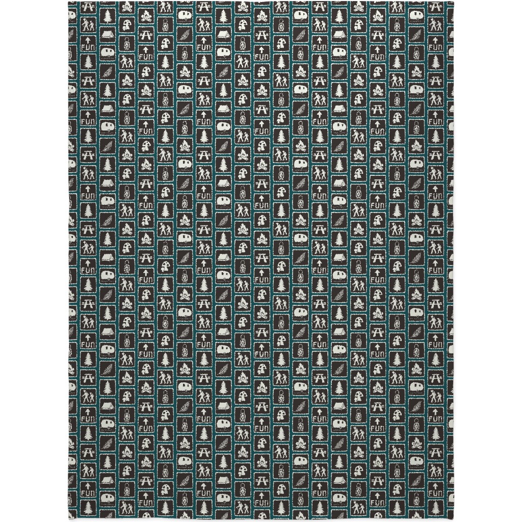 Follow the Signs To Fun Blanket, Fleece, 60x80, Brown