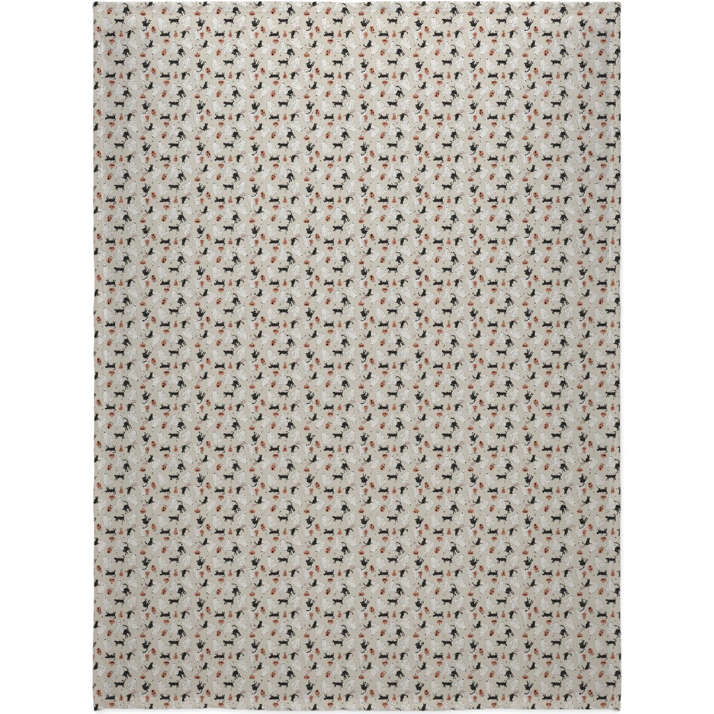 Spooky Halloween Blanket, Fleece, 60x80, Beige