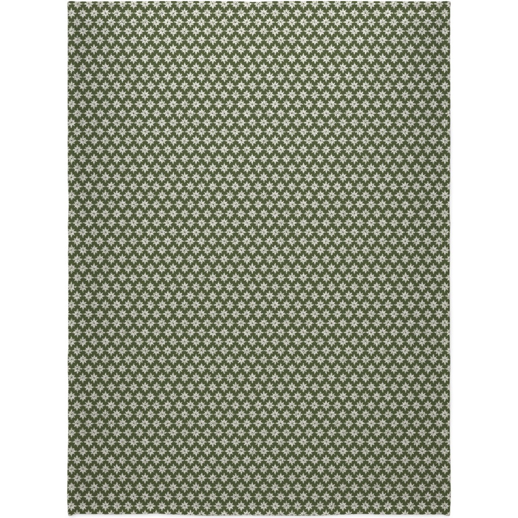 Christmas Star Tiles Blanket, Fleece, 60x80, Green, Forest