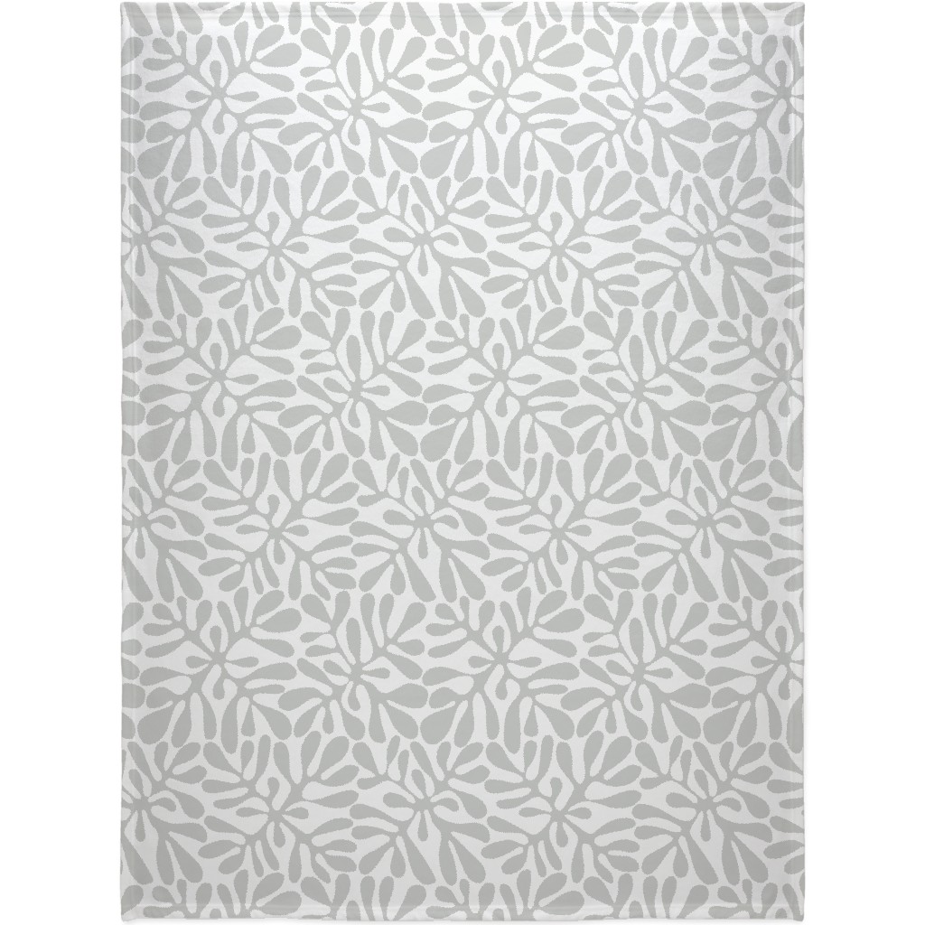 Block Print Texture Blanket, Fleece, 60x80, Gray, Silver