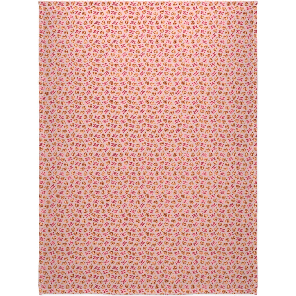 You Have a Pizza My Heart Blanket, Fleece, 60x80, Pink, Tea Rose