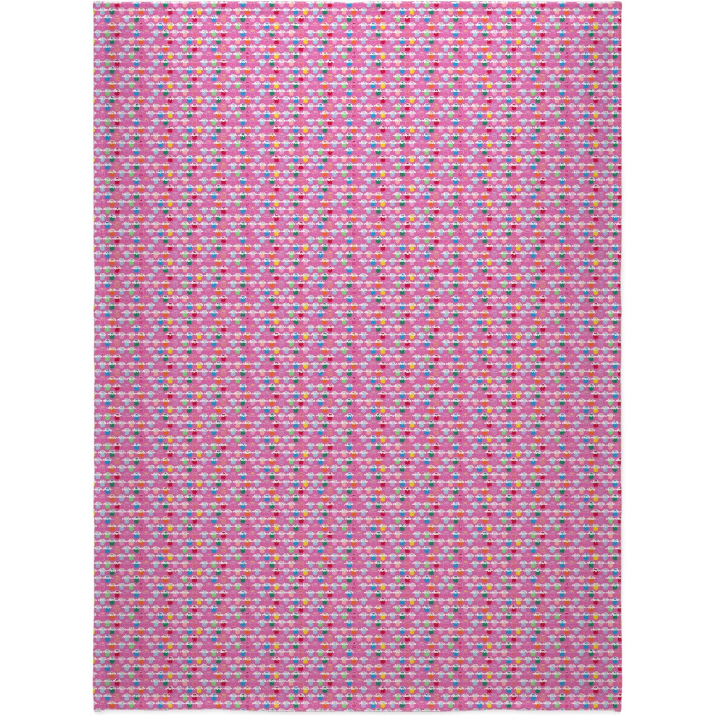Paint Pots Blanket, Fleece, 60x80, Pink, Heather