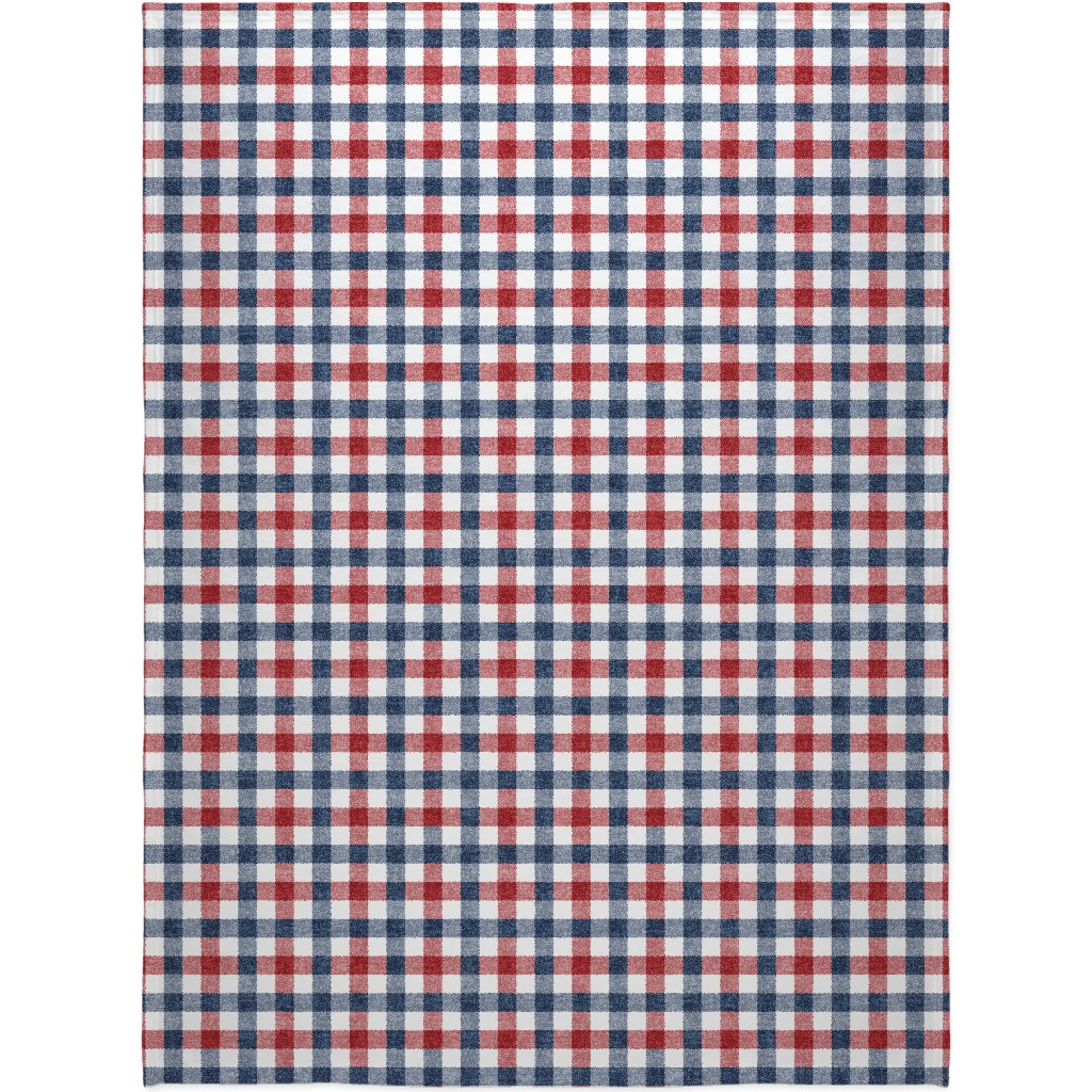 Red, White and Blue Plaid Blanket, Fleece, 60x80, Multicolor