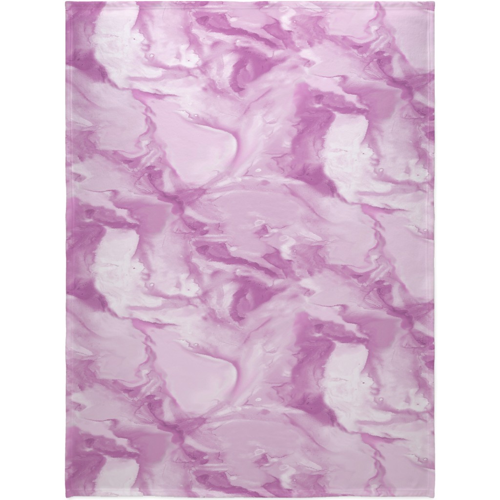 Abstract Watercolor Marble Blanket, Fleece, 60x80, Purple, Pansy
