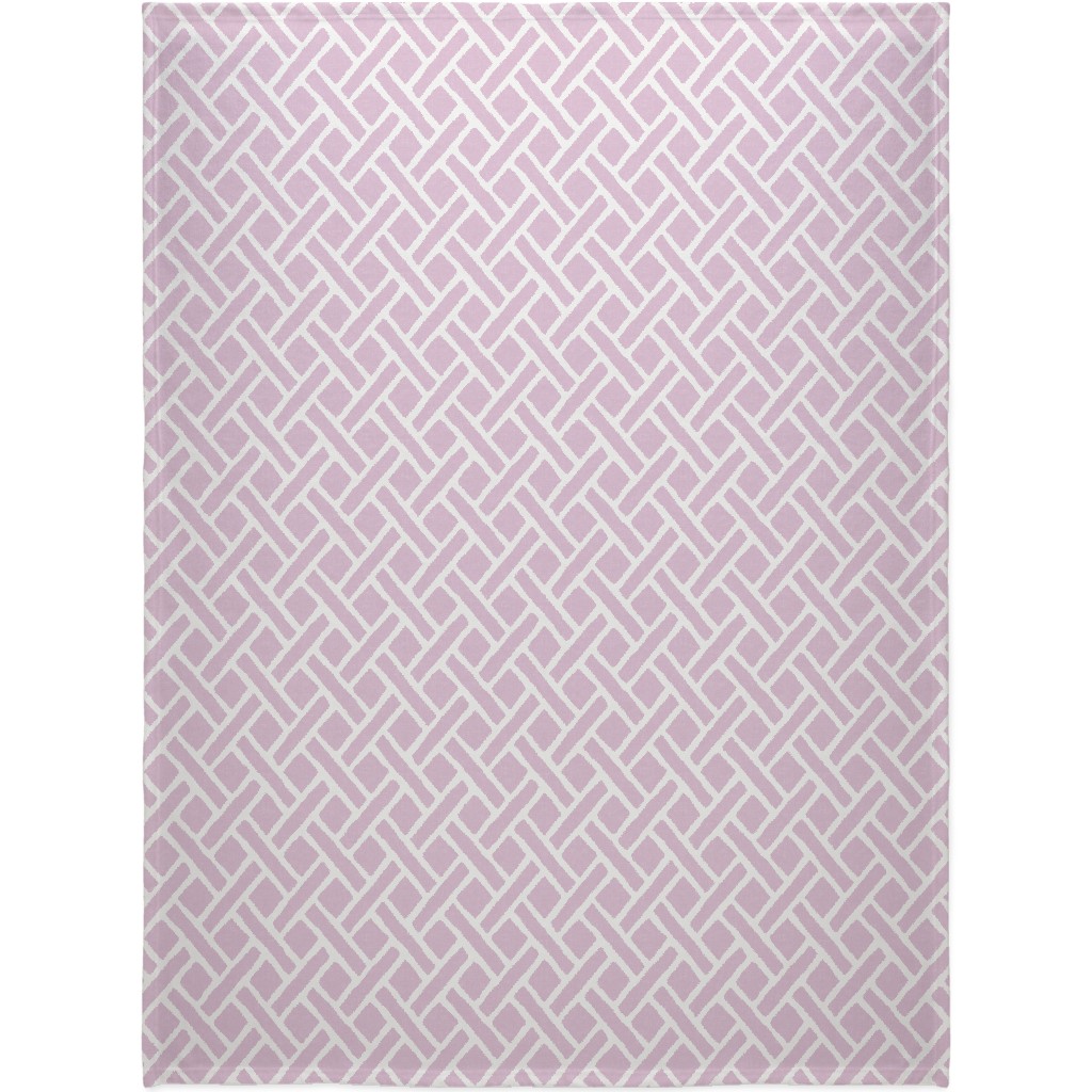 Savannah Trellis Blanket, Fleece, 60x80, Purple