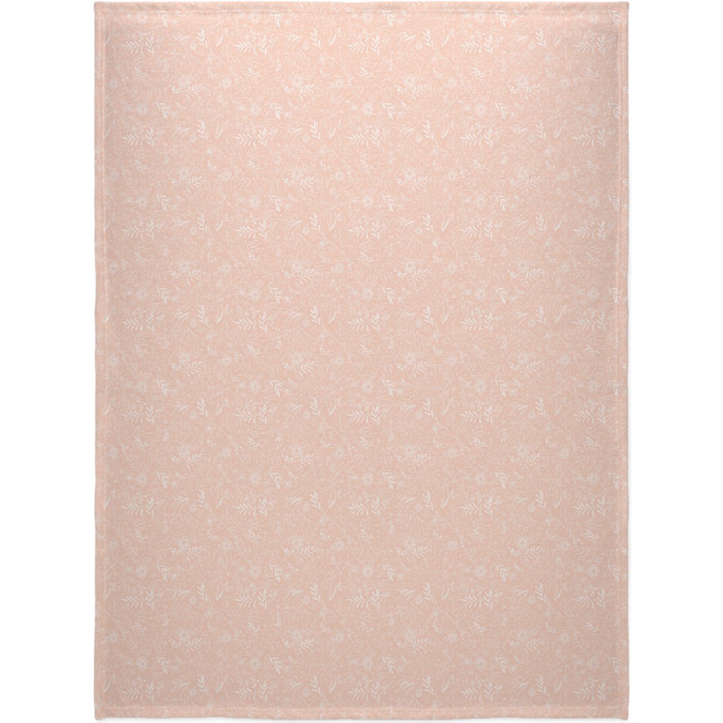 Botanical Sketchbook Blanket, Fleece, 60x80, Pink