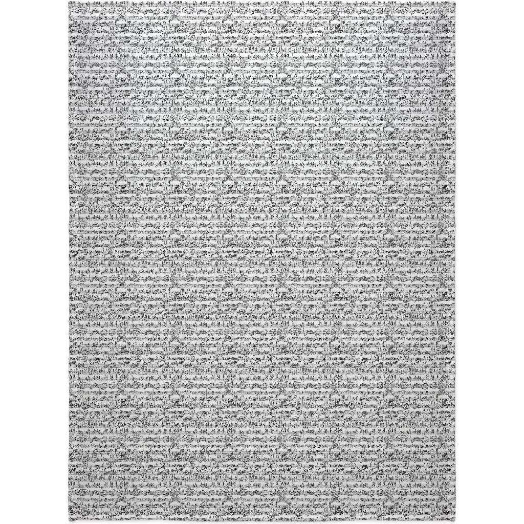 Handwritten Sheet Music Blanket, Fleece, 60x80, White, White