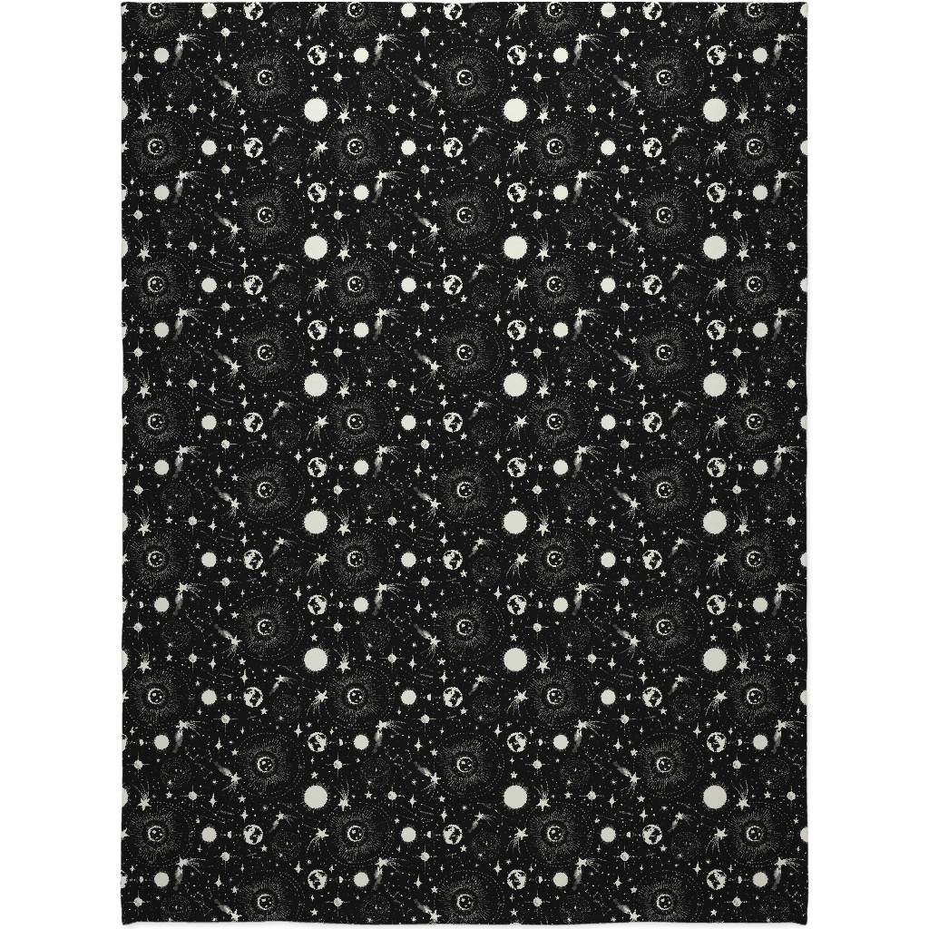 Solar System Blanket, Fleece, 60x80, Black, Shadow Box