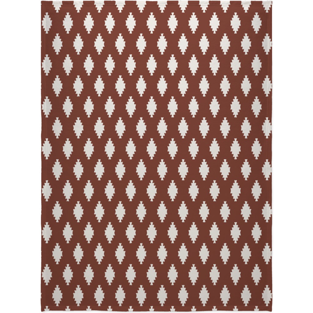 Taos Tile - Marsala Blanket, Fleece, 60x80, Brown, Brown