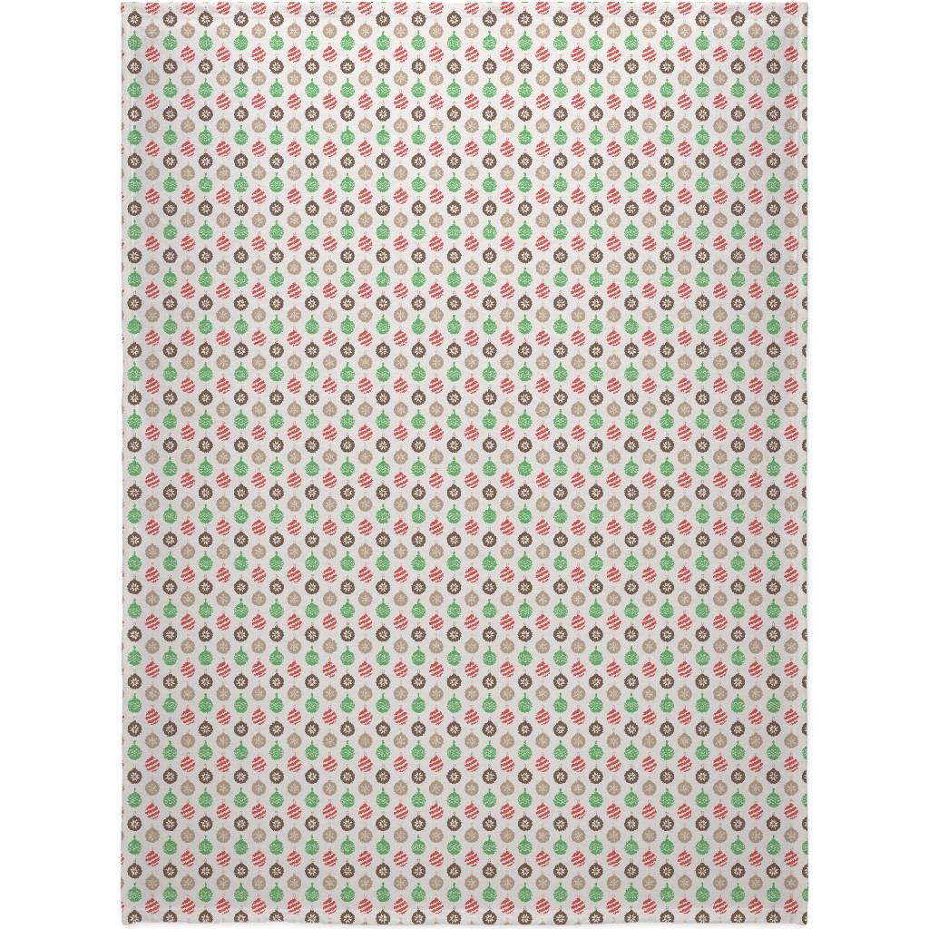 Christmas Ornaments Blanket, Fleece, 60x80, Multicolor