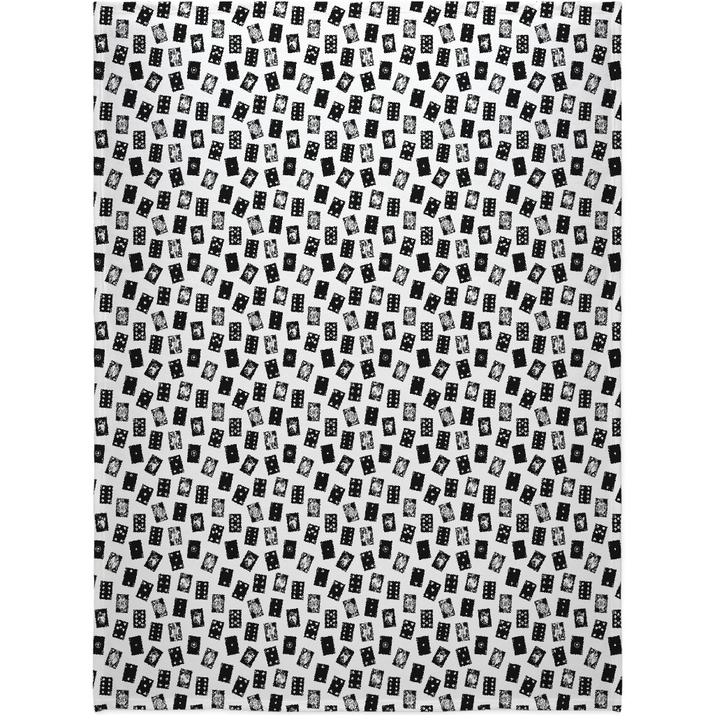 Scattered Playing Cards Blanket, Fleece, 60x80, Black