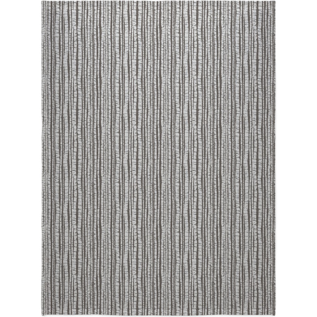 Birch Forest - Gray Blanket, Fleece, 60x80, Gray