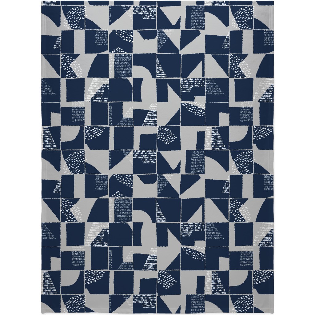 Abstract Textures - Blue Blanket, Fleece, 60x80, Blue, True Blue
