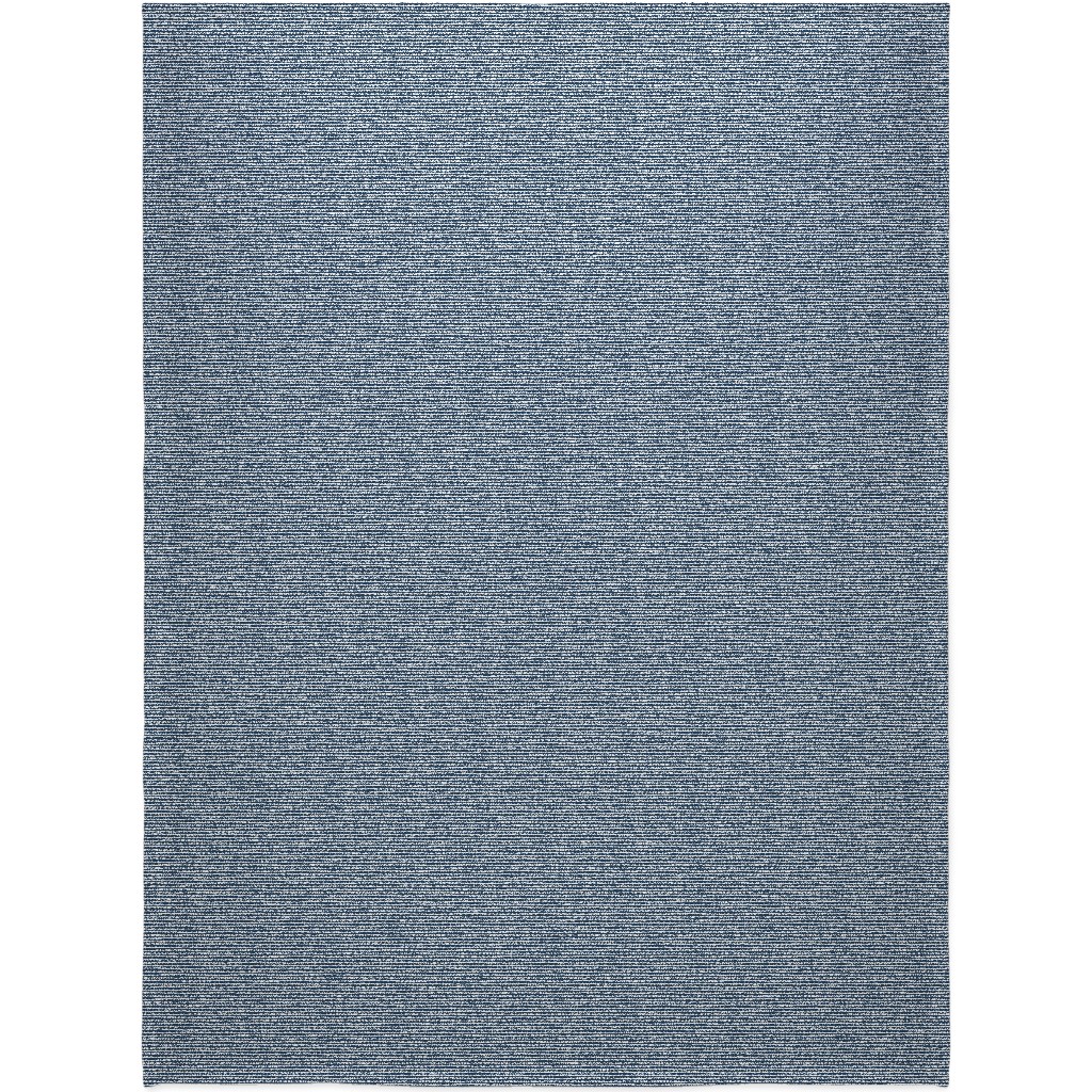Navy Blue and White Stripes Blanket, Fleece, 60x80, Blue