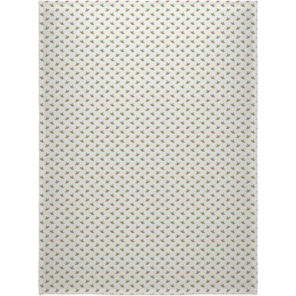 Mistletoe - on White Blanket, Fleece, 60x80, Beige
