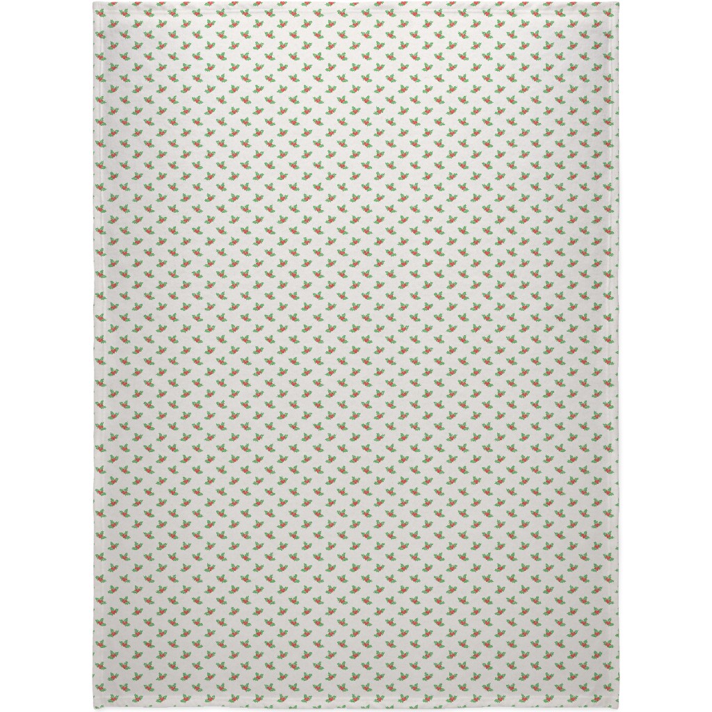 Mistletoe - on White Blanket, Fleece, 60x80, Beige, Pearl