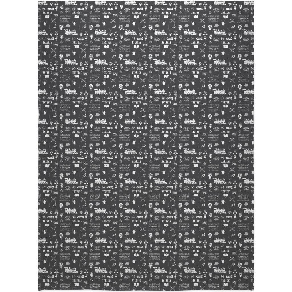 Railroad Blanket, Fleece, 60x80, Gray, Flint
