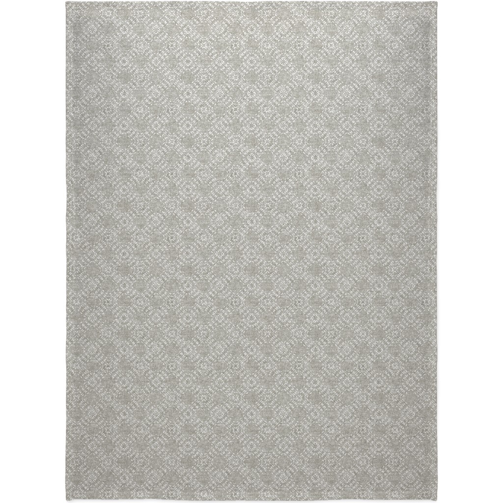 Modern Farmhouse Tile - Neutral Blanket, Fleece, 60x80, Gray, Gray