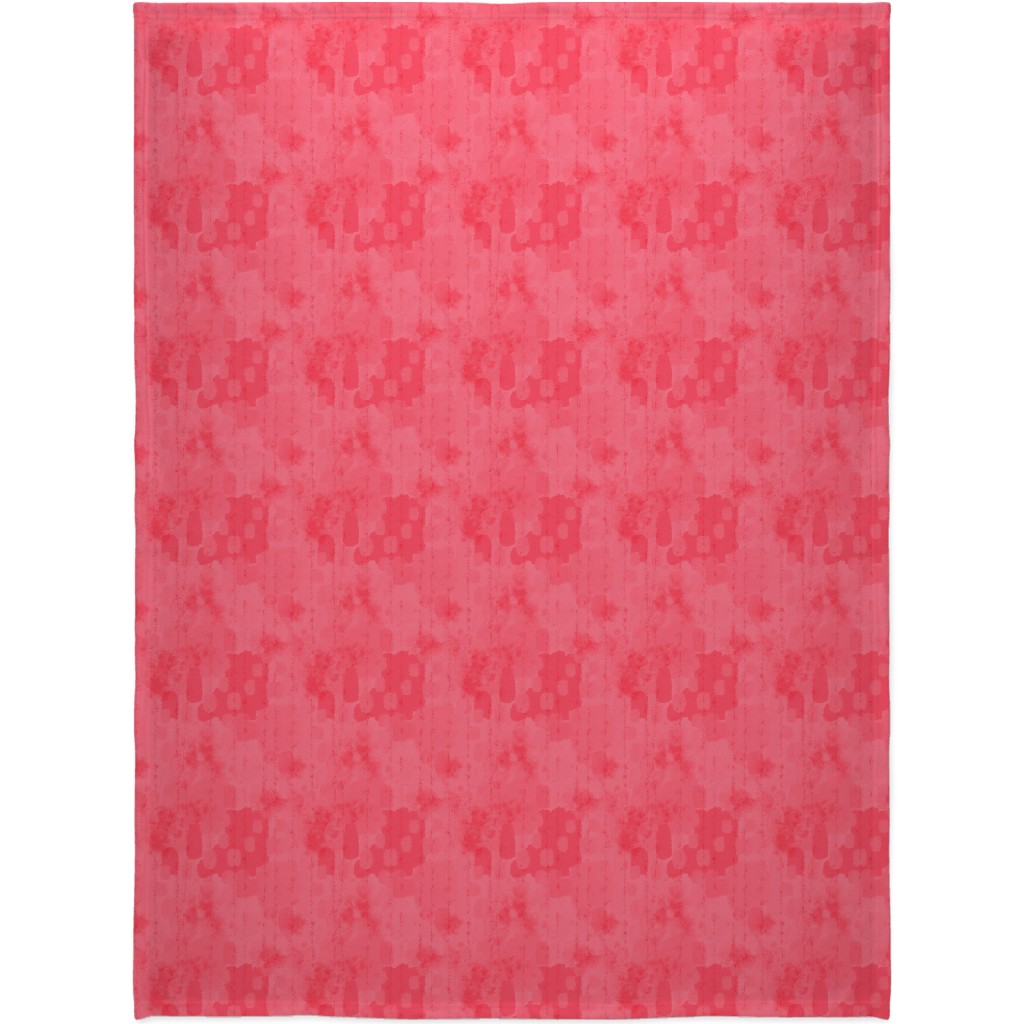 Watermelon Grunge - Pink Blanket, Fleece, 60x80, Pink, Bright Pink