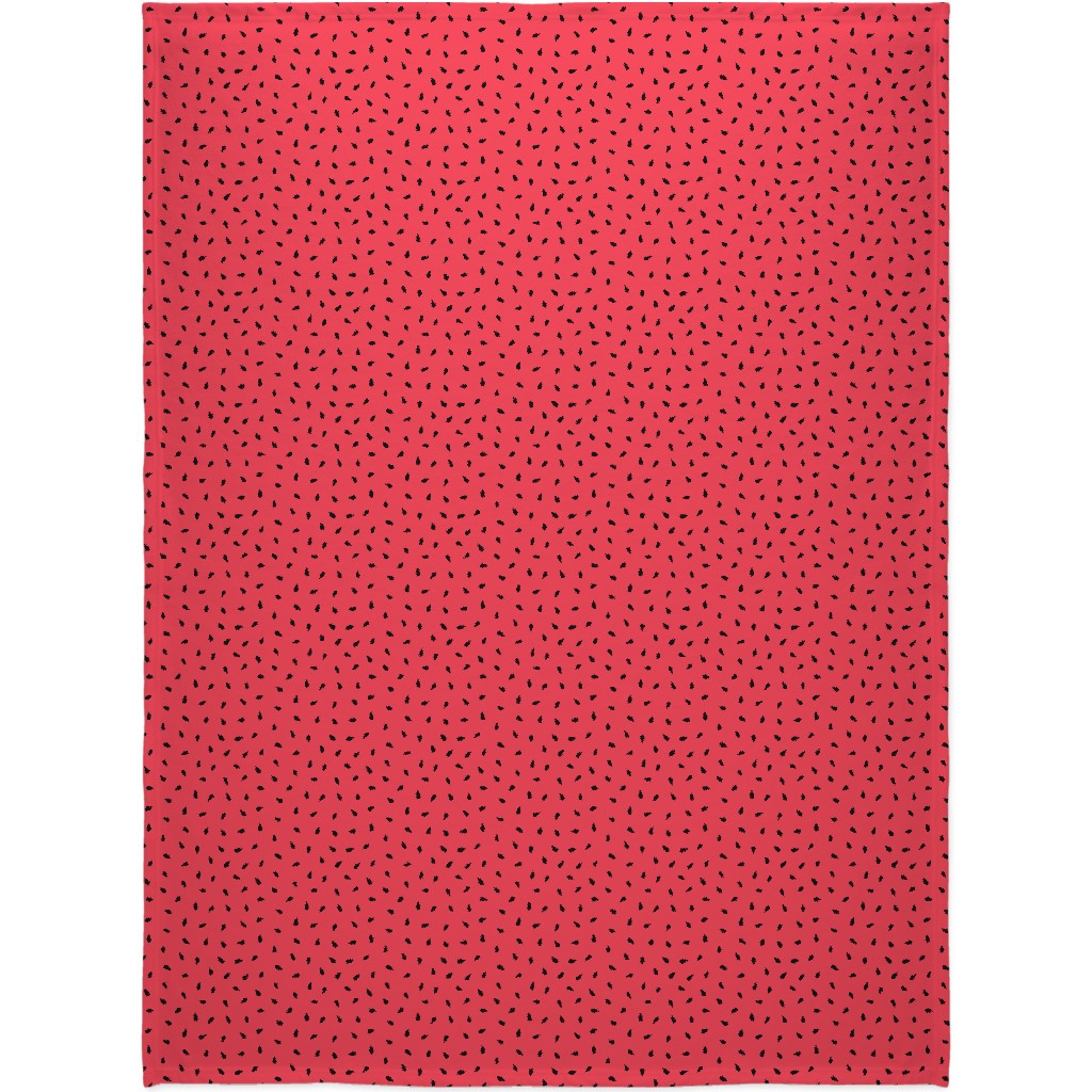 Watermelon Fruit Seeds Blanket, Fleece, 60x80, Red, Red