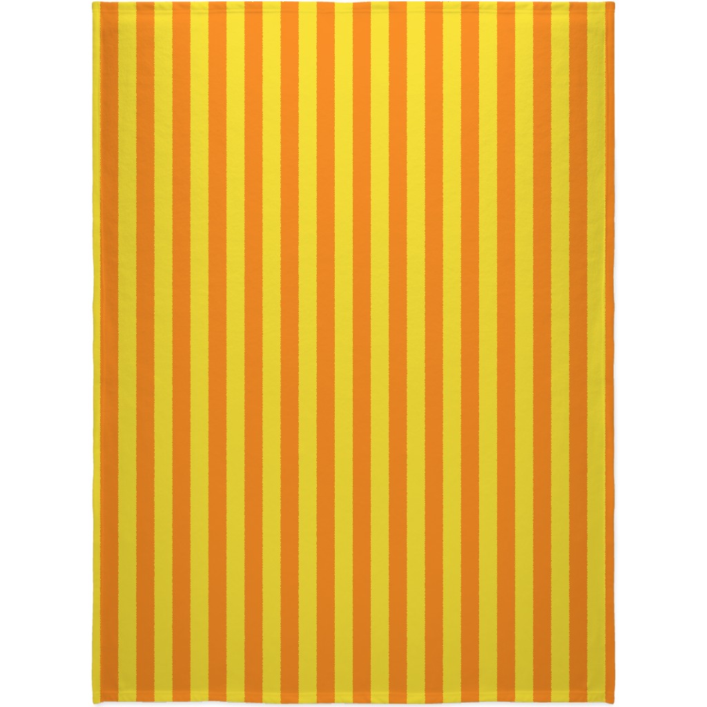 Vertical Stripes Blanket, Fleece, 60x80, Orange, Orange