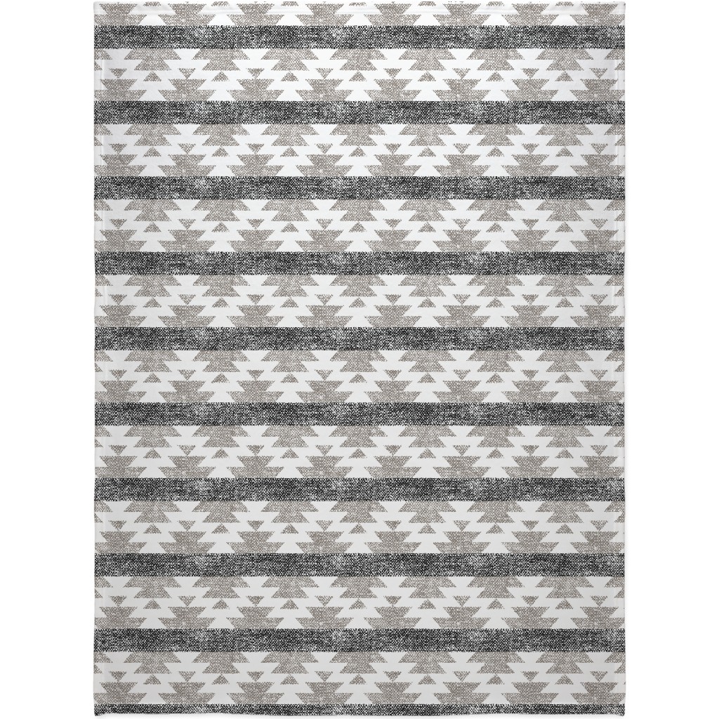 Aztec Woven - Neutral Blanket, Fleece, 60x80, Gray, Gray