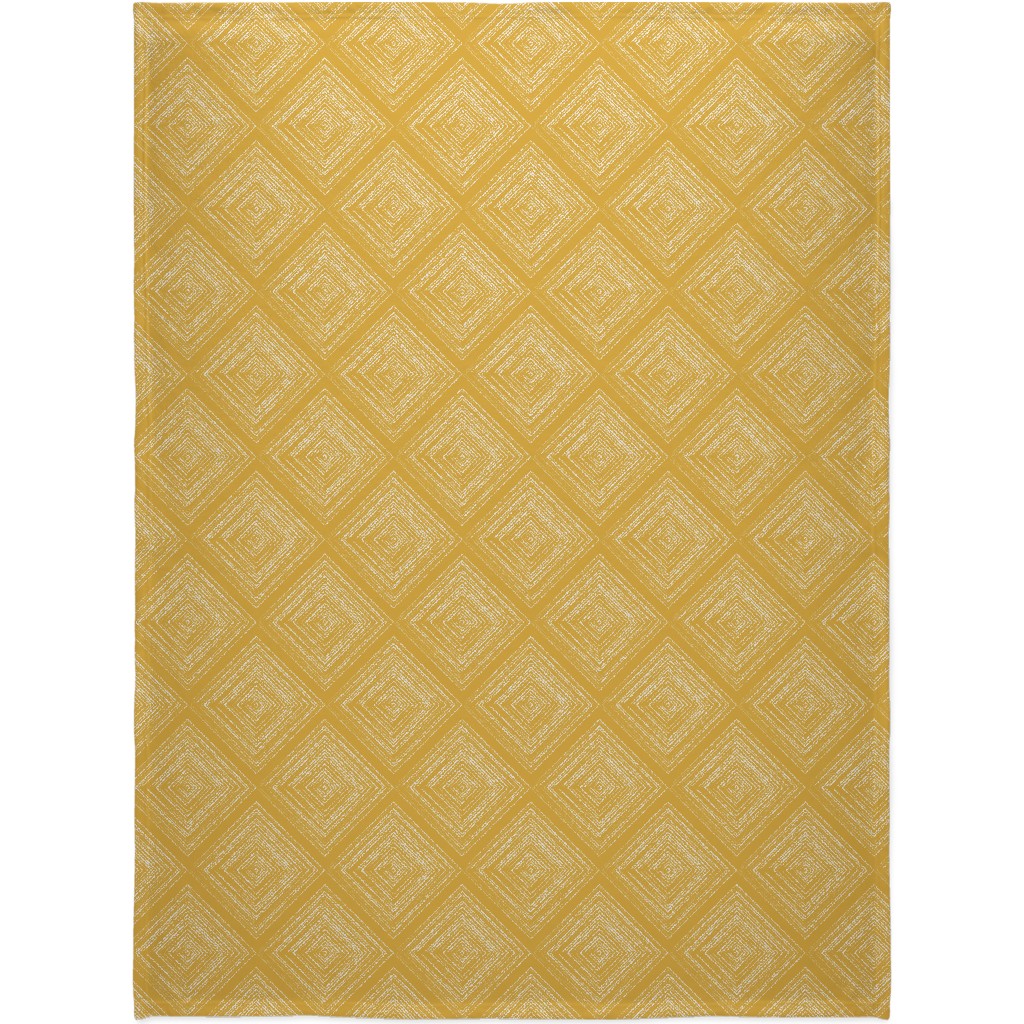 Modern Farmhouse - Mustard Blanket, Fleece, 60x80, Yellow