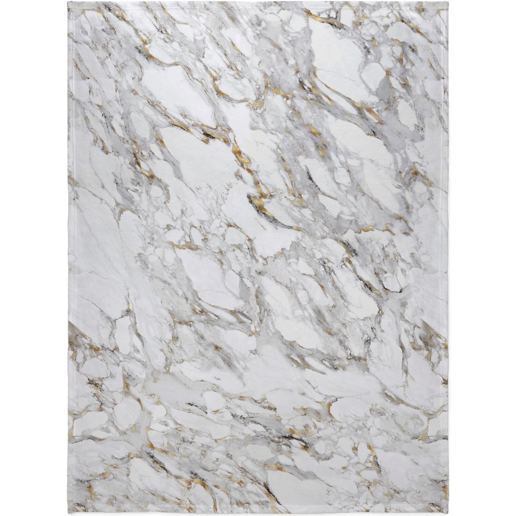 Gilded Marble - Gray Blanket, Fleece, 60x80, Gray, Gray