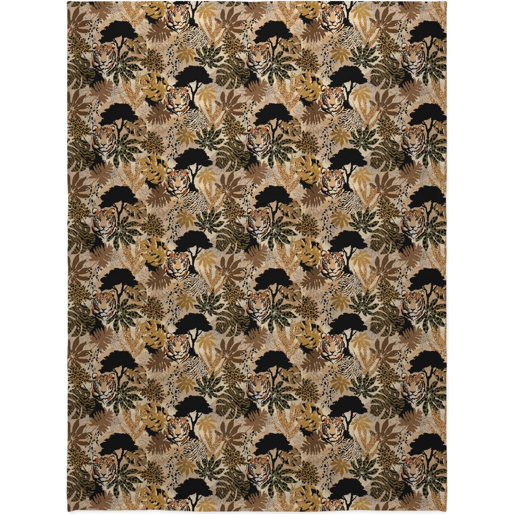 Safari Camouflage - Earthy Blanket, Fleece, 60x80, Brown, Brown