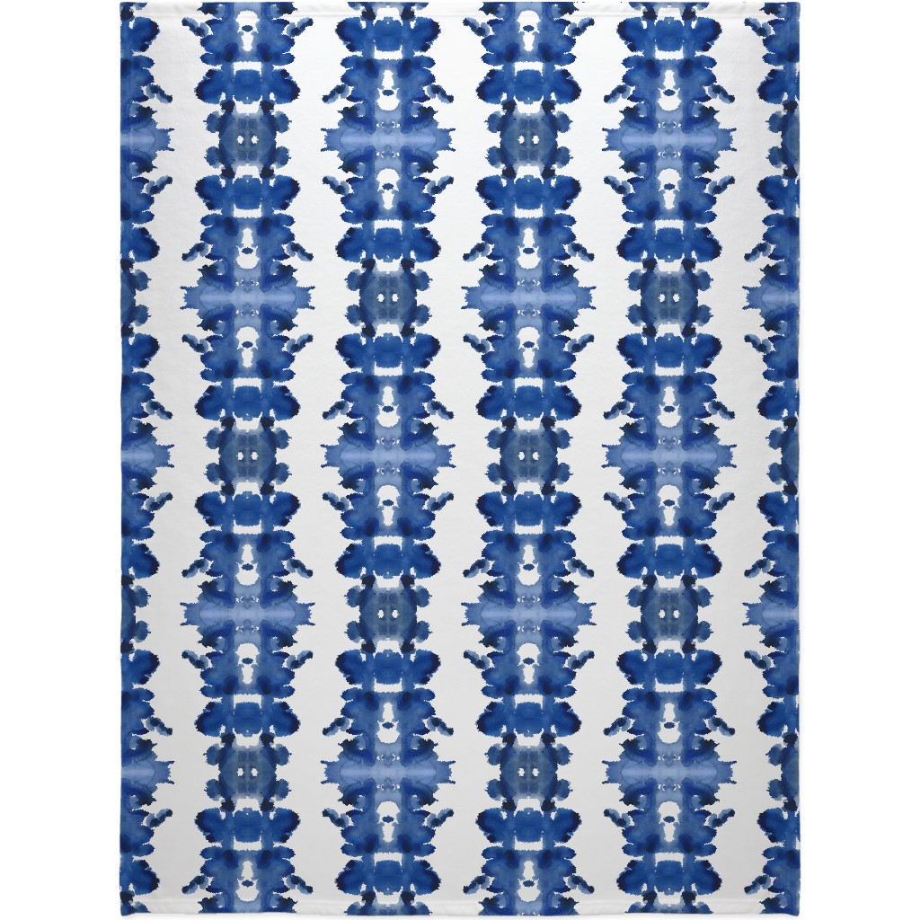 Indigo Double Inkblot Blanket, Fleece, 60x80, Blue