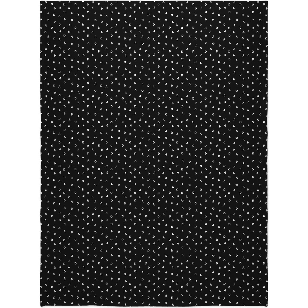 Sweet Dad Typography - Black and White Blanket, Fleece, 60x80, Black, Black