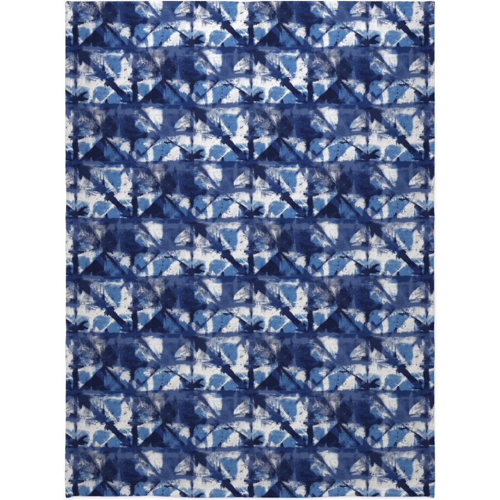 Shibori - Indigo Blanket, Fleece, 60x80, Blue