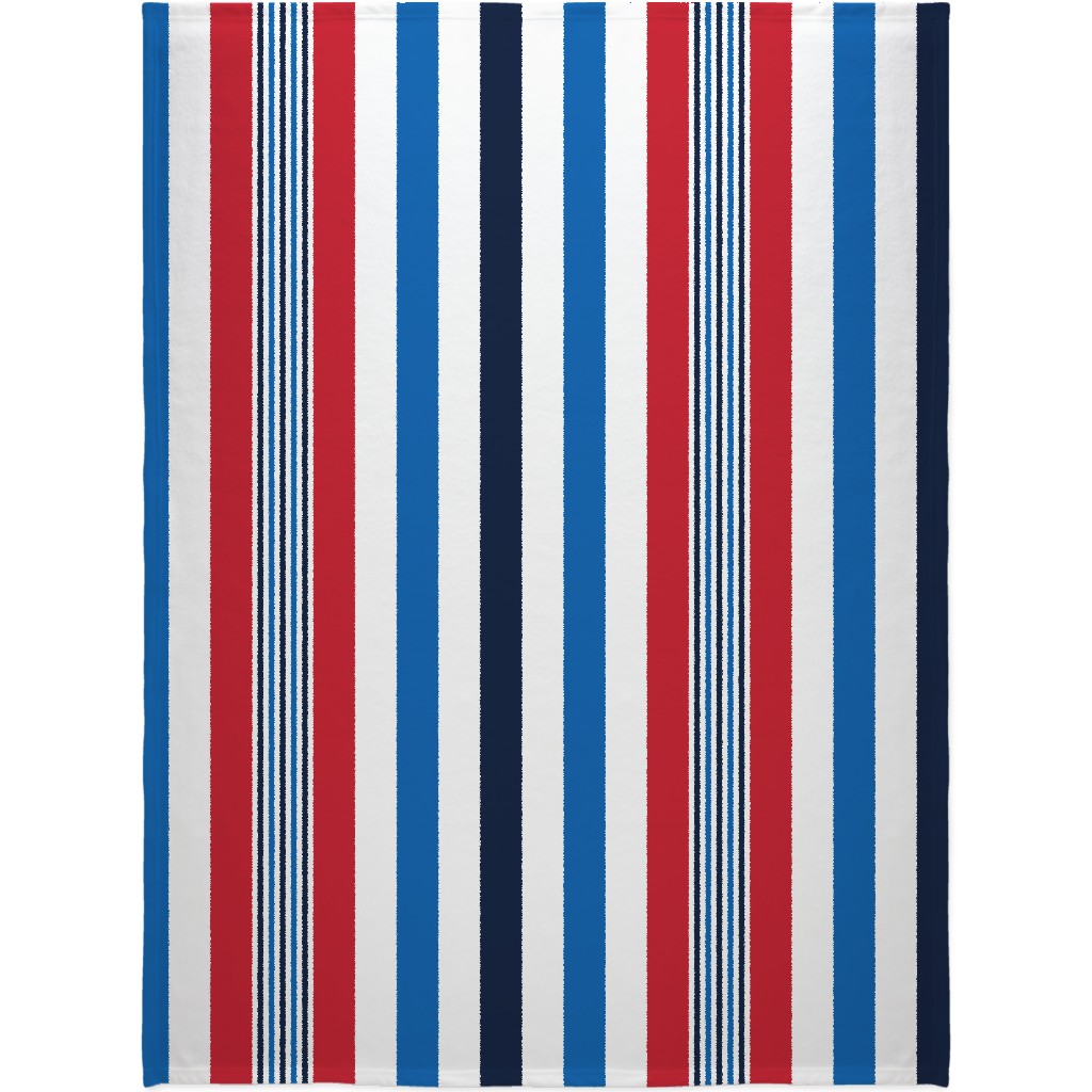 Vertical Stripes - Red White and Blue Blanket, Fleece, 60x80, Multicolor