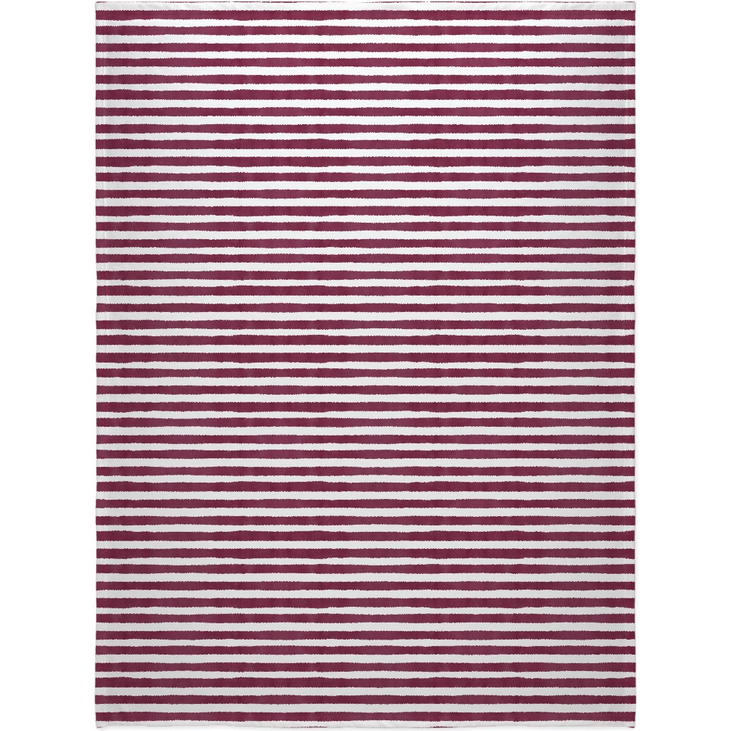 Stripe - Maroon Blanket, Fleece, 60x80, Red