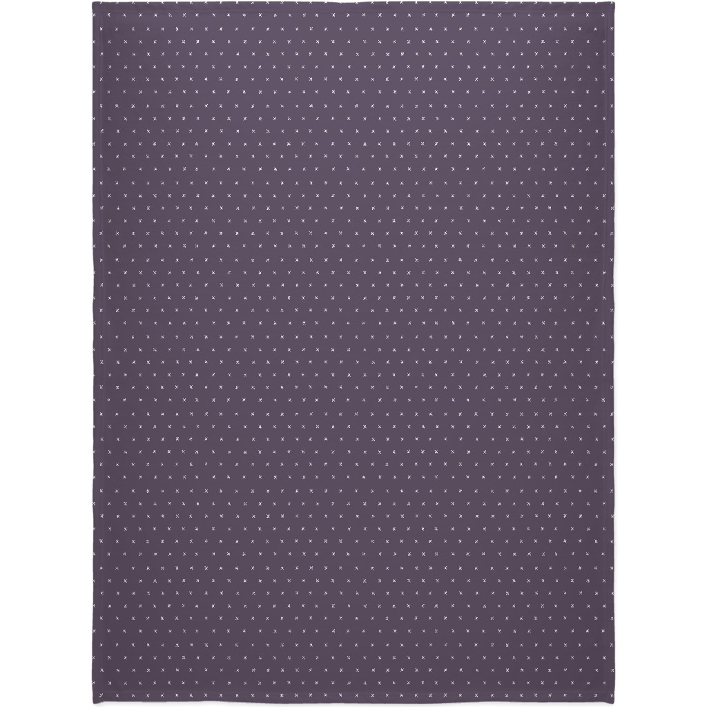 Criss Crosses on Purple Blanket, Fleece, 60x80, Purple