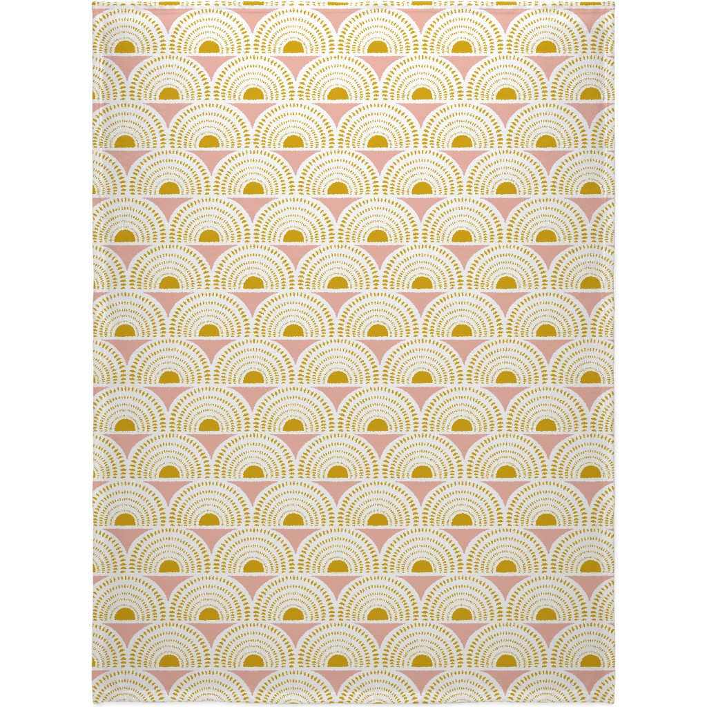Aurora - Blush & Yellow Blanket, Fleece, 60x80, Yellow, Classic Yellow