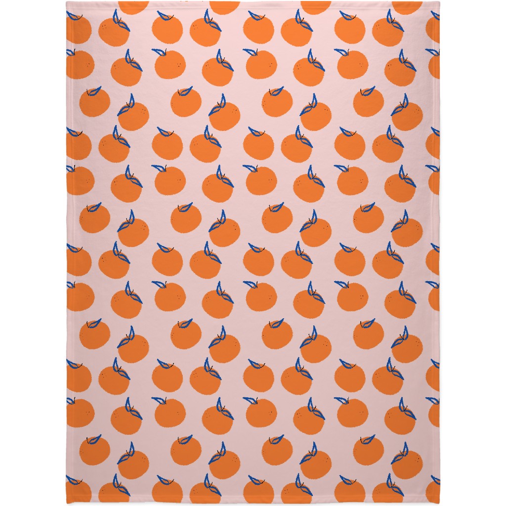 Clementines - Orange Blanket, Fleece, 60x80, Orange