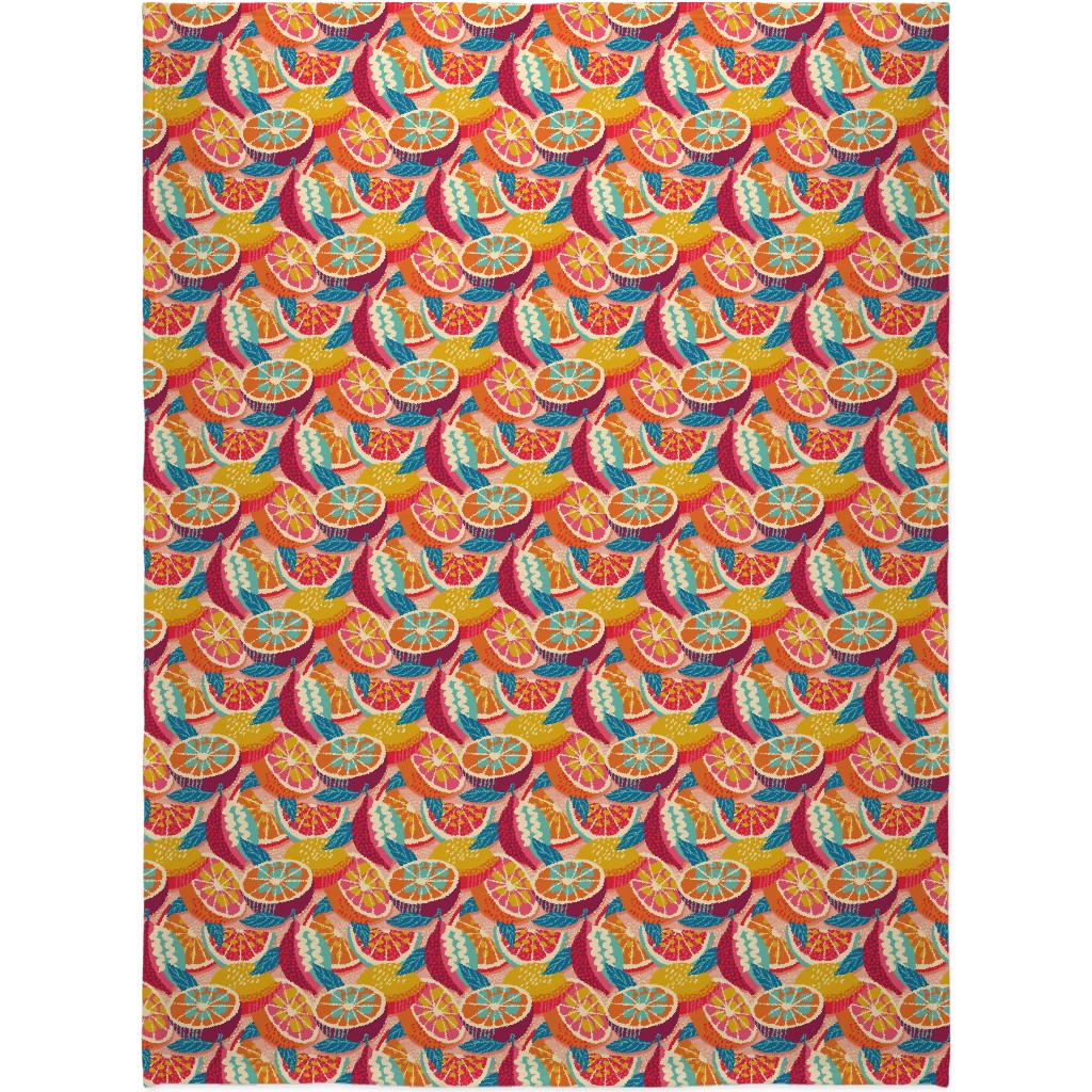 Squeeze the Day - Bold Blanket, Fleece, 60x80, Orange