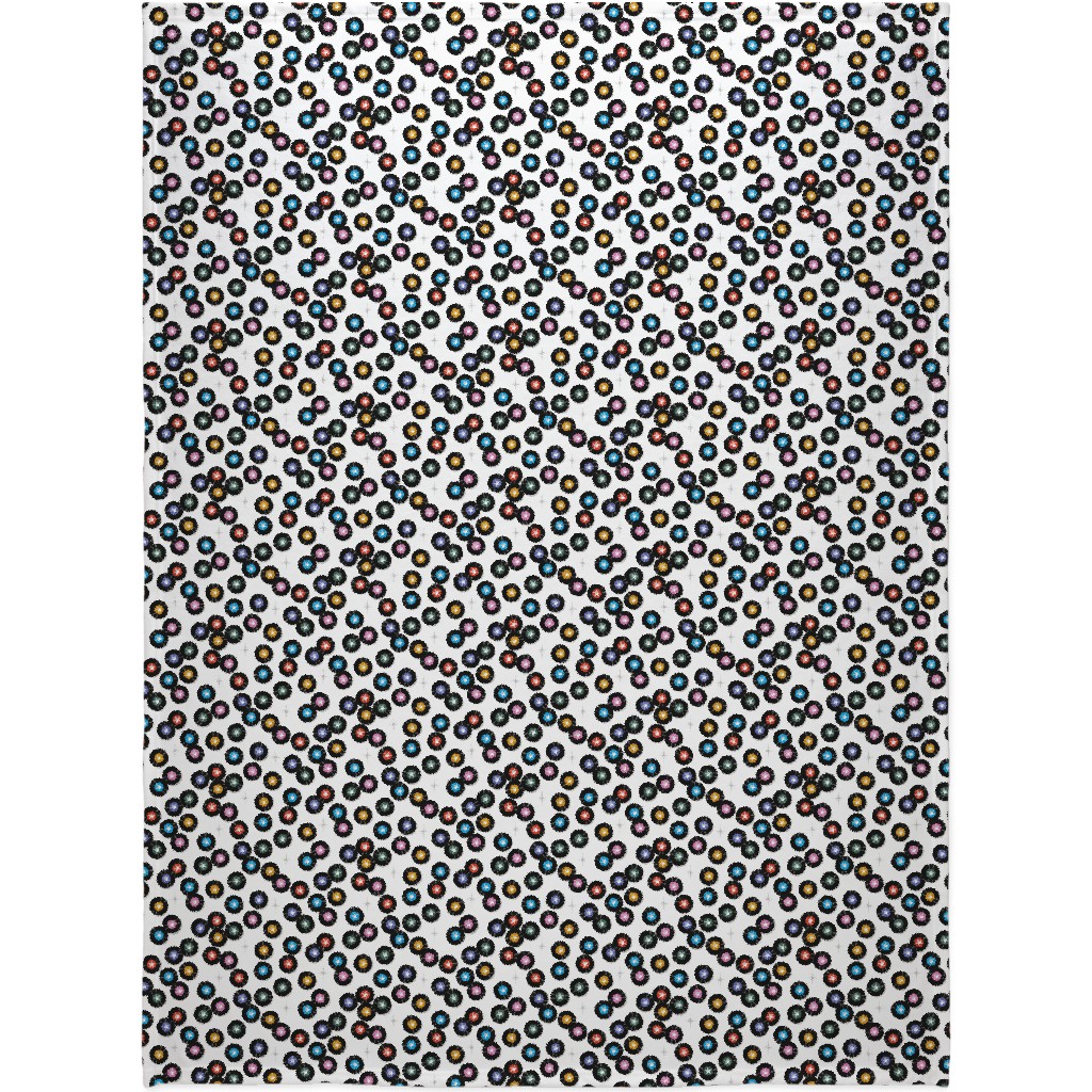 Pop Star Vintage Vinyl Records Blanket, Fleece, 60x80, White, White